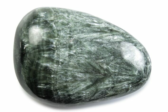 Polished Seraphinite Stone - Korshunovkiy Mine, Siberia #380149